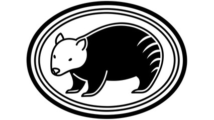 a-wombat-icon-in-circle-logo vector illustration 