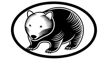 a-wombat-icon-in-circle-logo vector illustration 