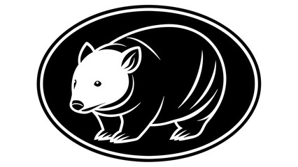 a-wombat-icon-in-circle-logo vector illustration 