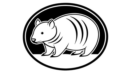 a-wombat-icon-in-circle-logo vector illustration 