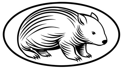 a-wombat-icon-in-circle-logo vector illustration 