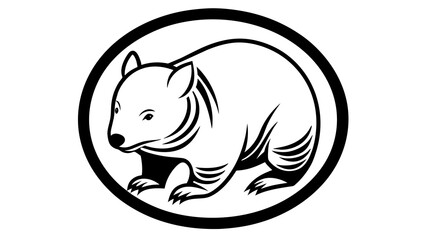 a-wombat-icon-in-circle-logo vector illustration 