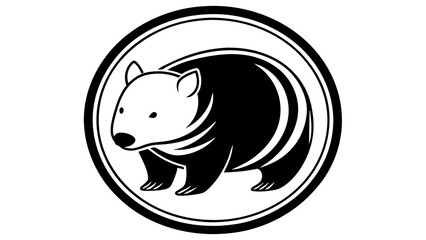 a-wombat-icon-in-circle-logo vector illustration 