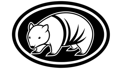 a-wombat-icon-in-circle-logo vector illustration 
