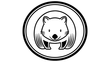a-wombat-icon-in-circle-logo vector illustration 