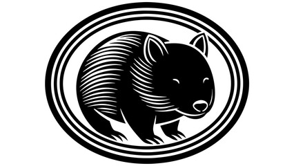 a-wombat-icon-in-circle-logo vector illustration 