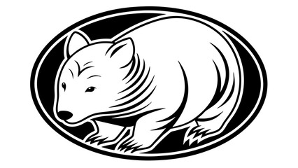 a-wombat-icon-in-circle-logo vector illustration 
