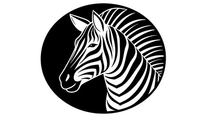 a-picture-of--a-zebra-icon-in-circle-logo vector illustration