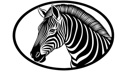 a-picture-of--a-zebra-icon-in-circle-logo vector illustration