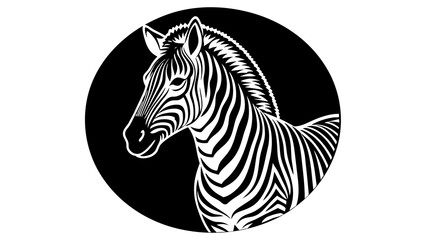 a-picture-of--a-zebra-icon-in-circle-logo vector illustration