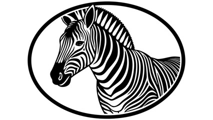 a-picture-of--a-zebra-icon-in-circle-logo vector illustration