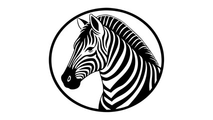 a-picture-of--a-zebra-icon-in-circle-logo vector illustration