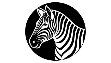 a-picture-of--a-zebra-icon-in-circle-logo vector illustration
