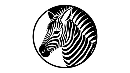 a-picture-of--a-zebra-icon-in-circle-logo vector illustration