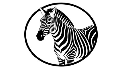 Naklejka premium a-picture-of--a-zebra-icon-in-circle-logo vector illustration