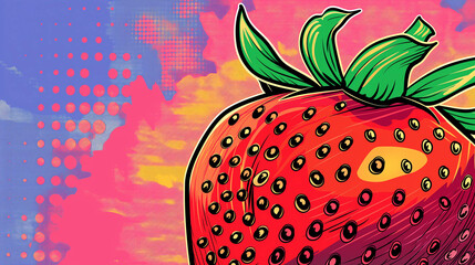 Strawberry pop art