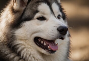 Siberian husky dog closeup portrait