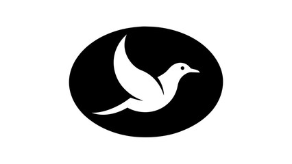 a-picture-of--a-seagull-icon-in-circle-logo vector illustration