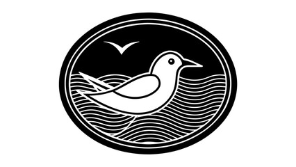 a-picture-of--a-seagull-icon-in-circle-logo vector illustration