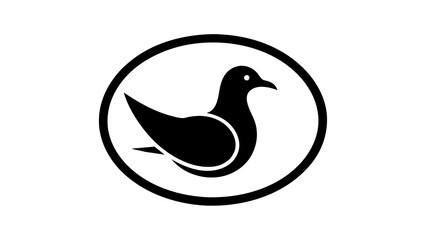 a-picture-of--a-seagull-icon-in-circle-logo vector illustration