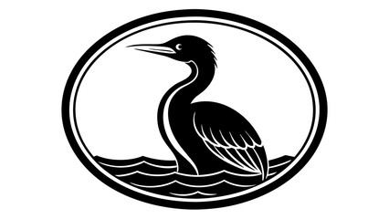 Obraz premium a-cormorant-icon-in-circle-log vector illustration