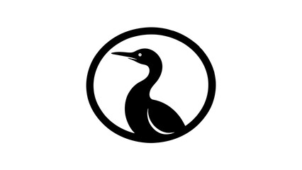 a-cormorant-icon-in-circle-log vector illustration