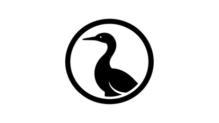 Obraz premium a-cormorant-icon-in-circle-log vector illustration