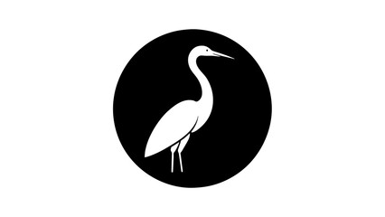 picture-of--a-stork--icon-in-circle-logo vector illustration 