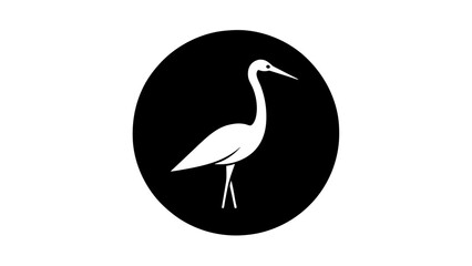 picture-of--a-stork--icon-in-circle-logo vector illustration 