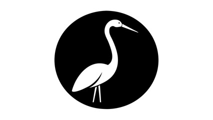 picture-of--a-stork--icon-in-circle-logo vector illustration 