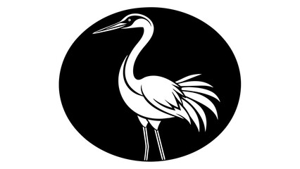 picture-of--a-stork--icon-in-circle-logo vector illustration 