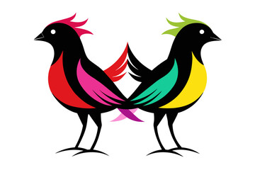  silhouette color image,Darcy bird ,vector illustration,white background