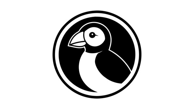 a-picture-of--a-puffin--icon-in-circle-logo vector illustration