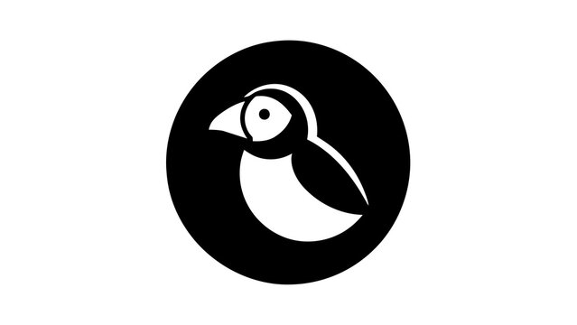 a-picture-of--a-puffin--icon-in-circle-logo vector illustration