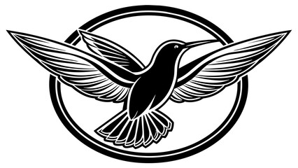 a-picture-of--a-hummingbird-icon-in-circle vector illustration