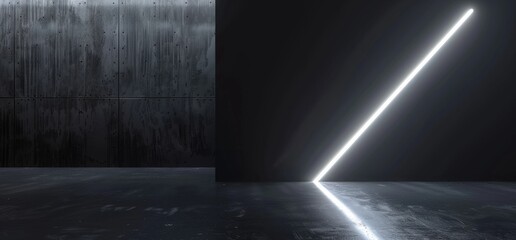 Abstract futuristic light Black interior room floor and wall scene mock up Generative AI