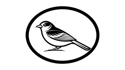 a-picture-of--a-sparrow-icon-in-circle-logo vector illustration