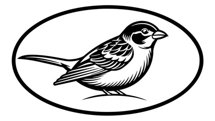 a-picture-of--a-sparrow-icon-in-circle-logo vector illustration
