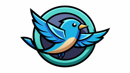 bluebird-icon-in-circle-logo vector illustration