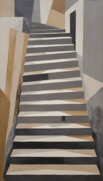 Geometric stairs wall art