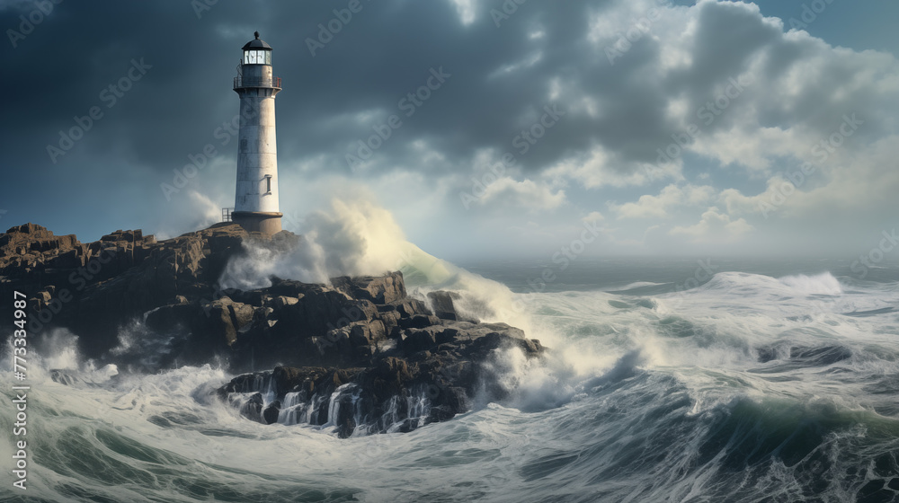 Wall mural storm over the sea