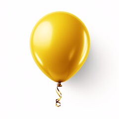 a yellow balloon with a ribbon