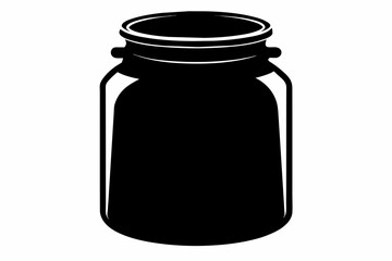 Jar black silhouette on white background.