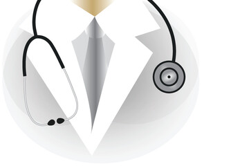 Realistic national doctors day background with stethoscope on medical background