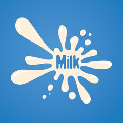 milk splash label vector design
