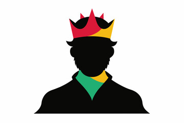 King color cap black silhouette vector design.