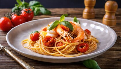 Seafood spaghetti. Generated with AI