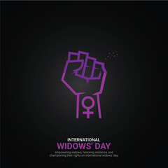 international widows' day creative ads, international widows' day june 23, vector, illustration, 3d