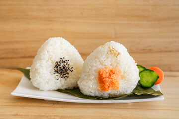 辛子明太子と塩おにぎり