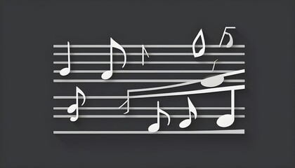 music notes on a white background
